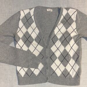 John Galt Brandy Melville Argyle Cotton Sweater